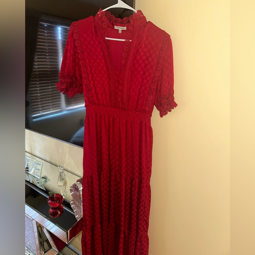 Maxi studio dress red size Medium.